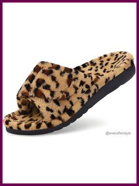 Orthopedic Slippers Arch Support Open Toe Fleece Slide